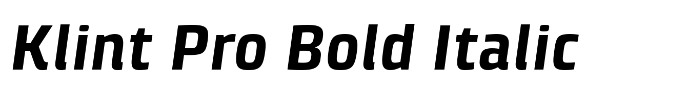 Klint Pro Bold Italic